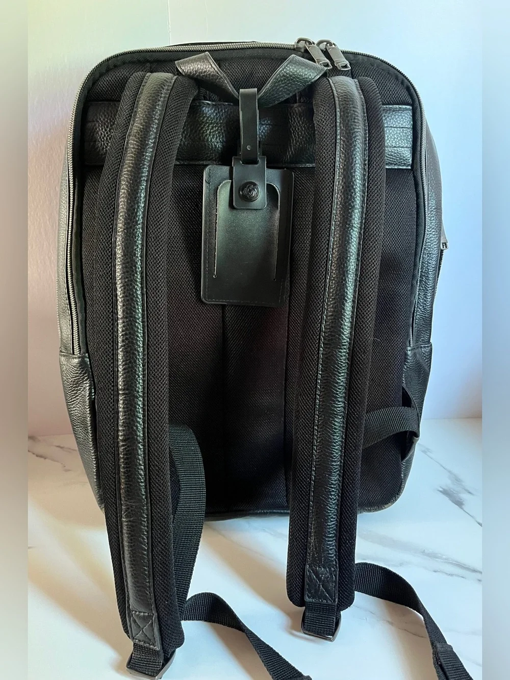 Samsonite Classic Leather Backpack, Carry-On Travel Bag,